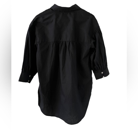 Maeve Anthropologie Poplin Buttondown Shirt Black Small - Picture 8 of 9